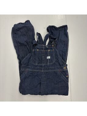 Vintage 50s Big Mac Penneys Dark Wash Denim Overalls 38x28
